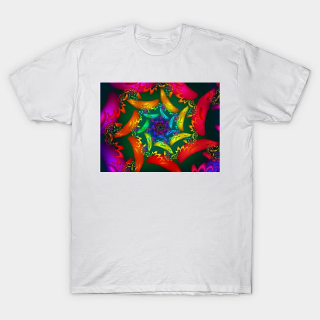 Colourful Fractal Spiral T-Shirt by pinkal